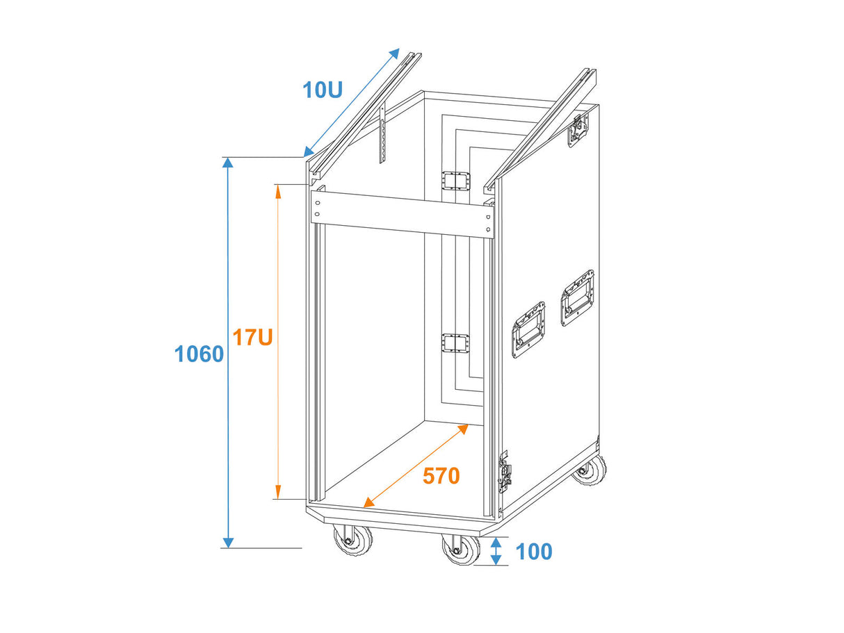 Roadinger Combo Case Pro 17U with wheels