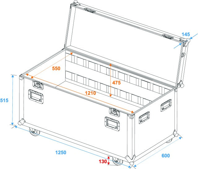 Tour Case m. Hjul (125 x 60 x 78cm)