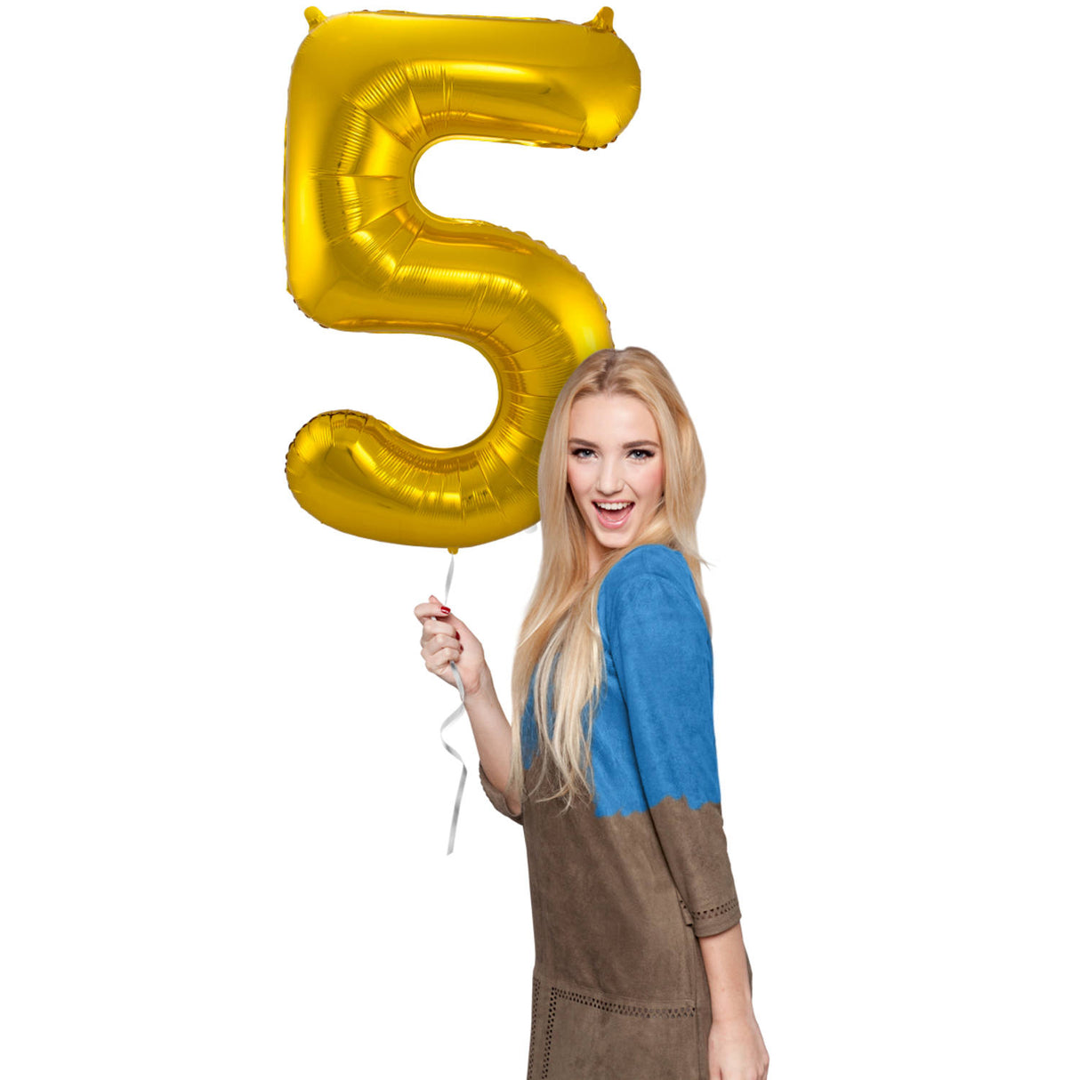 5 Shaped Number Foil Balloon Gold (86 cm)