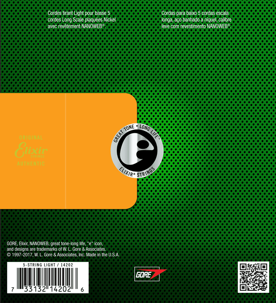 Elixir Nanoweb Nickel Bass String (Light /5c 45-130)