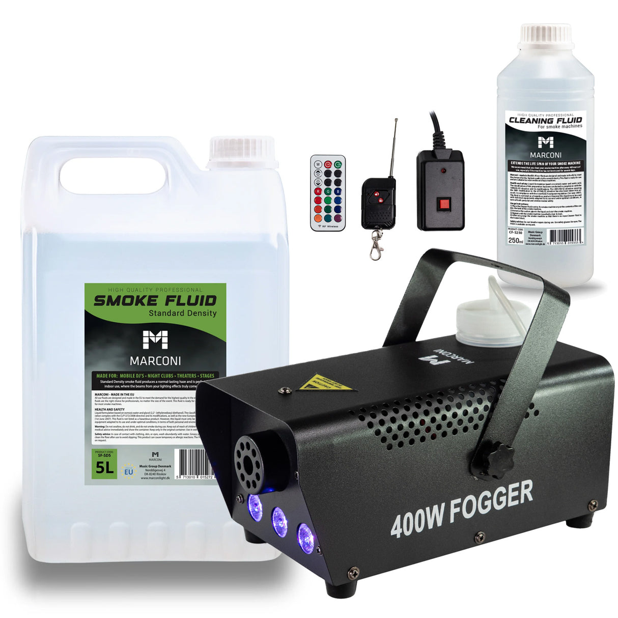 Marconi RGB Smoke Machine (400 W, Black) Bundle