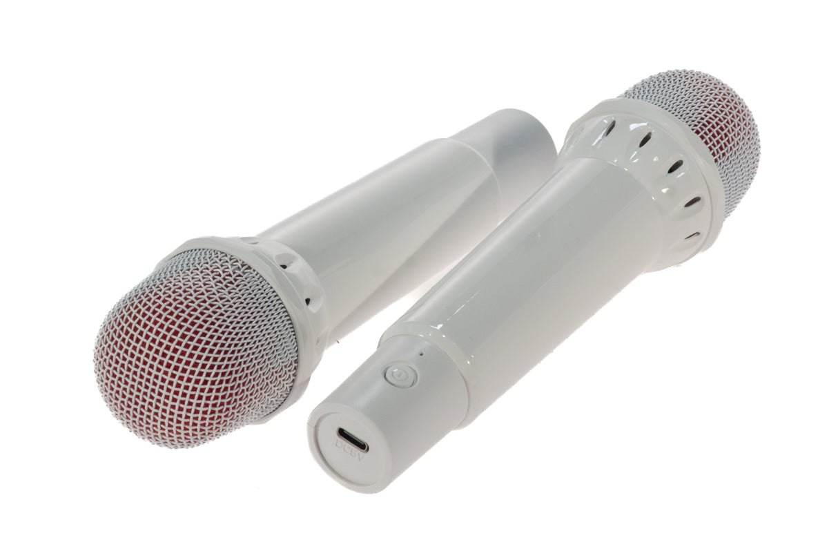 PartyZone Karaoke Set with 2 Microphones (White)
