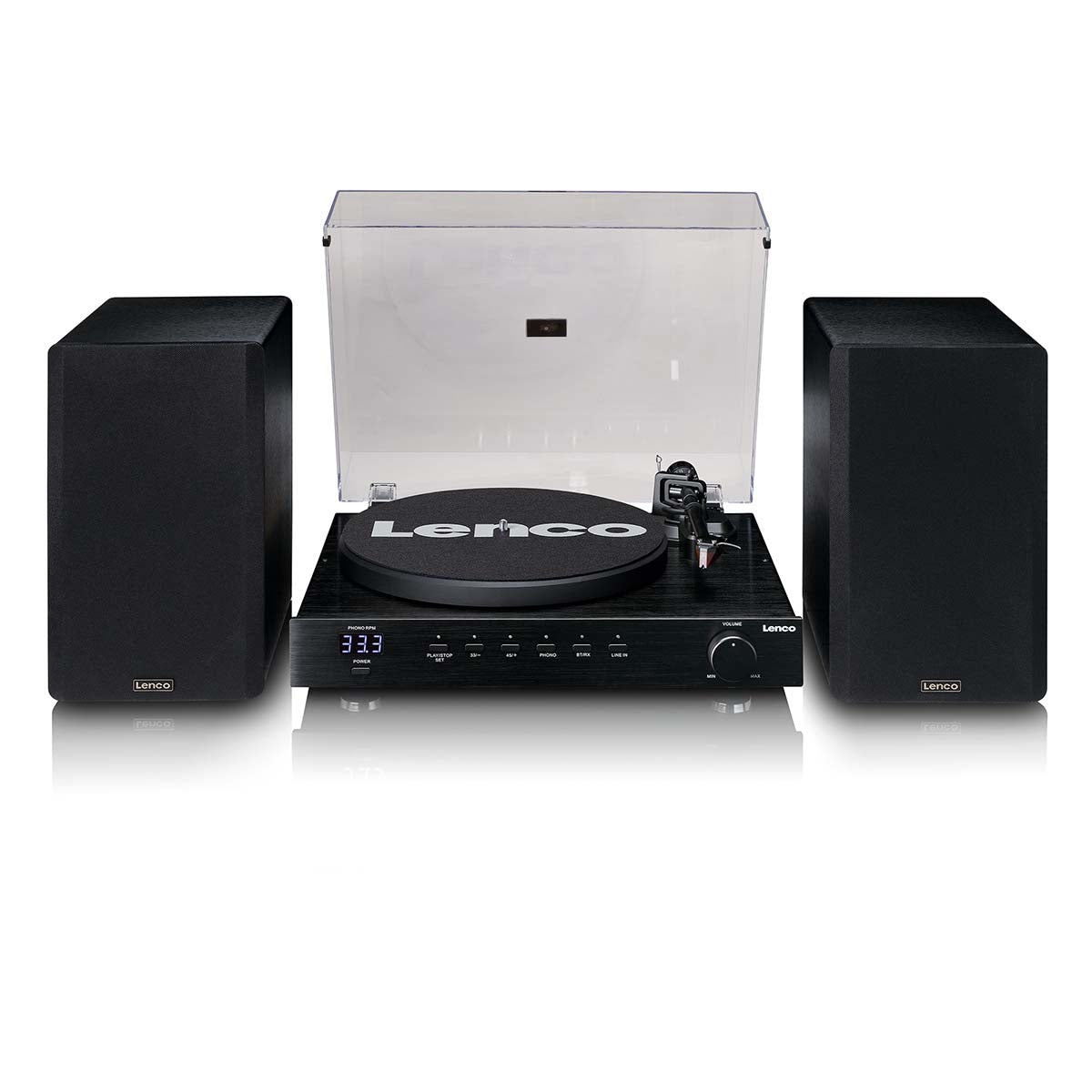 Lenco LS-700 Turntable with Speakers, Black (2x110W)