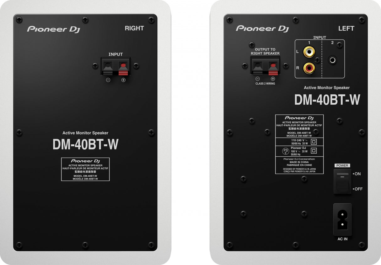 Pioneer DJ DM-40BT-W Studio Monitors w. Bluetooth (White)
