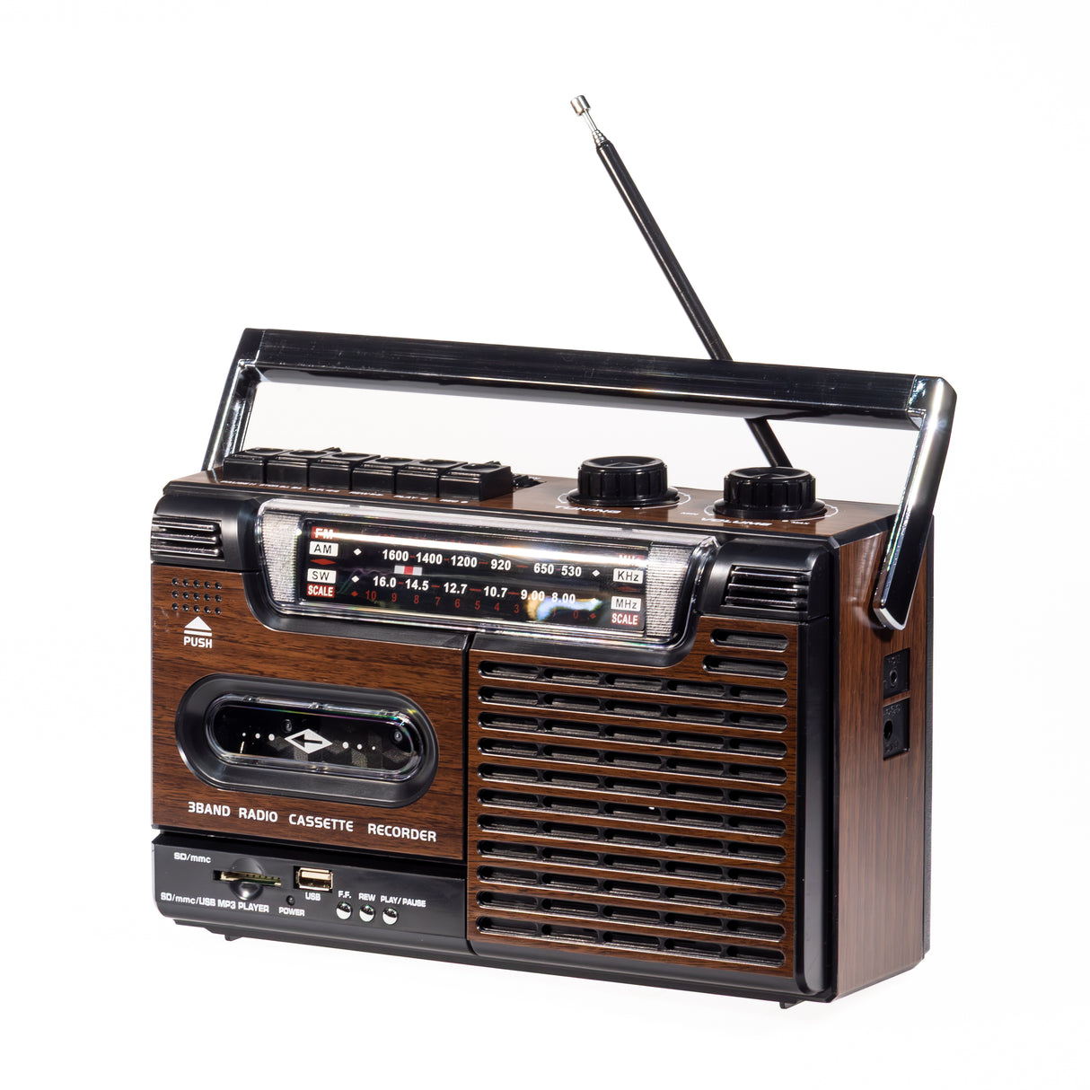 Studio 57 Cassette Player with FM & Bluetooth, Brown