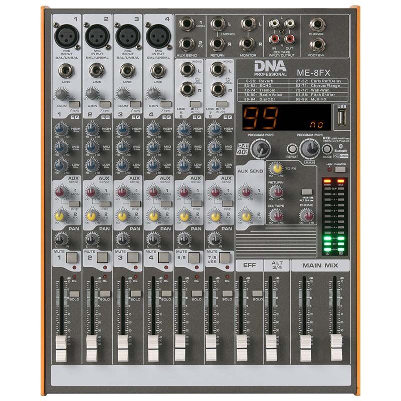 DNA ME-8FX 8-channel mixer with Bluetooth