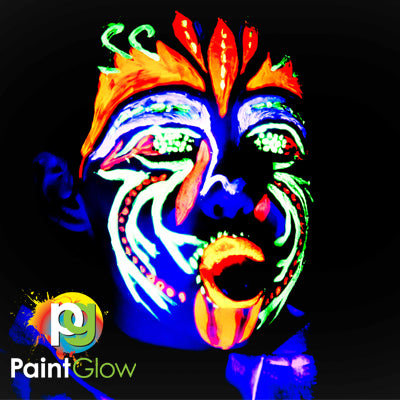 UV face and body paint for 25 people