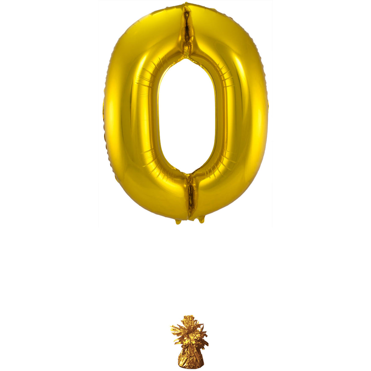 0 Shaped Number Foil Balloon Gold (86 cm)