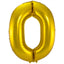 0 Shaped Number Foil Balloon Gold (86 cm)