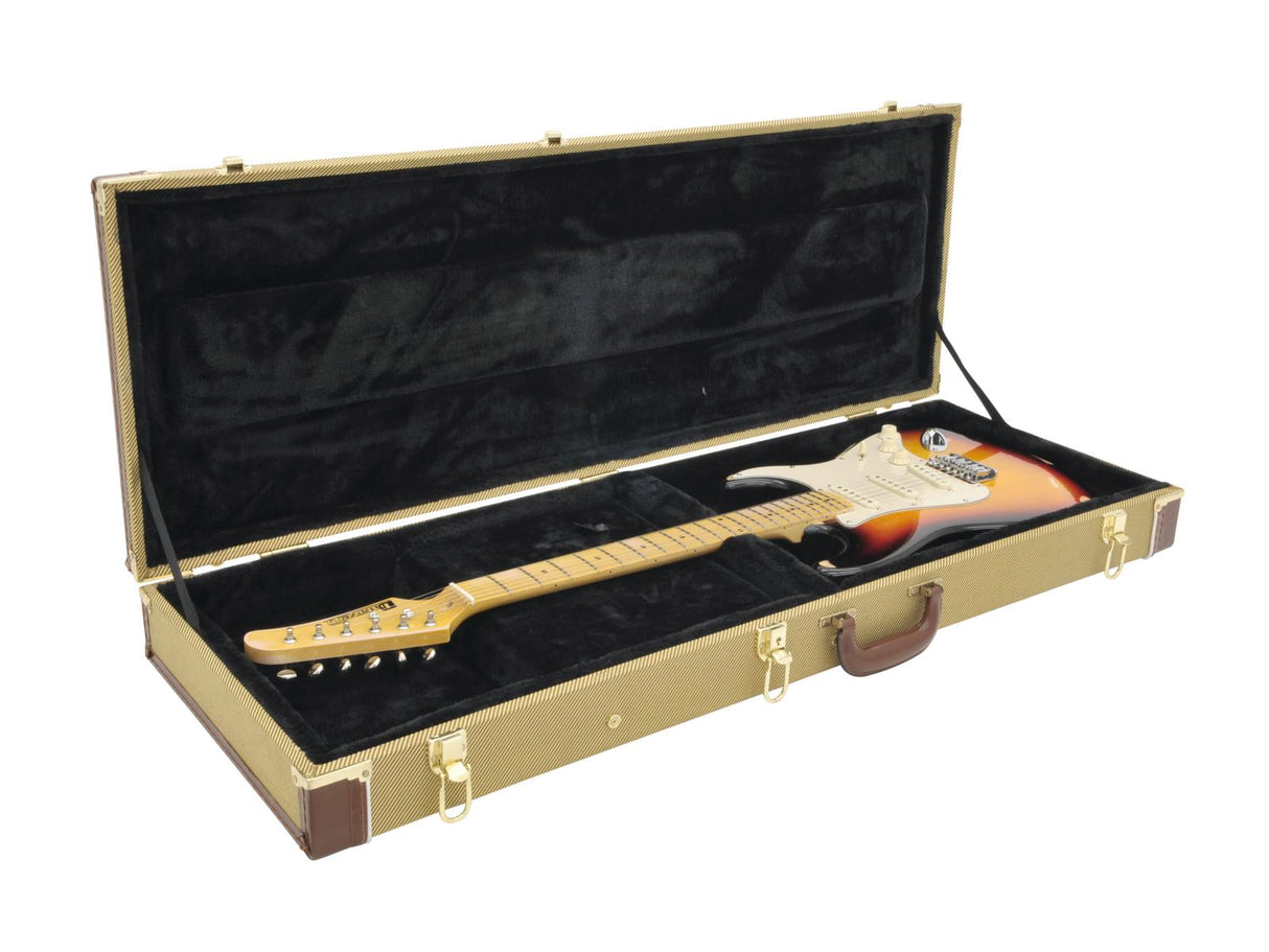 DiMavery Flight case for electric guitar, tweed 