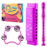 Harmonicas, Recorders and tambourine set in pink.