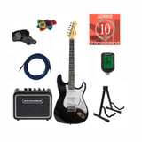 Grooveland ST Electric Guitar (Black) Starter Pack