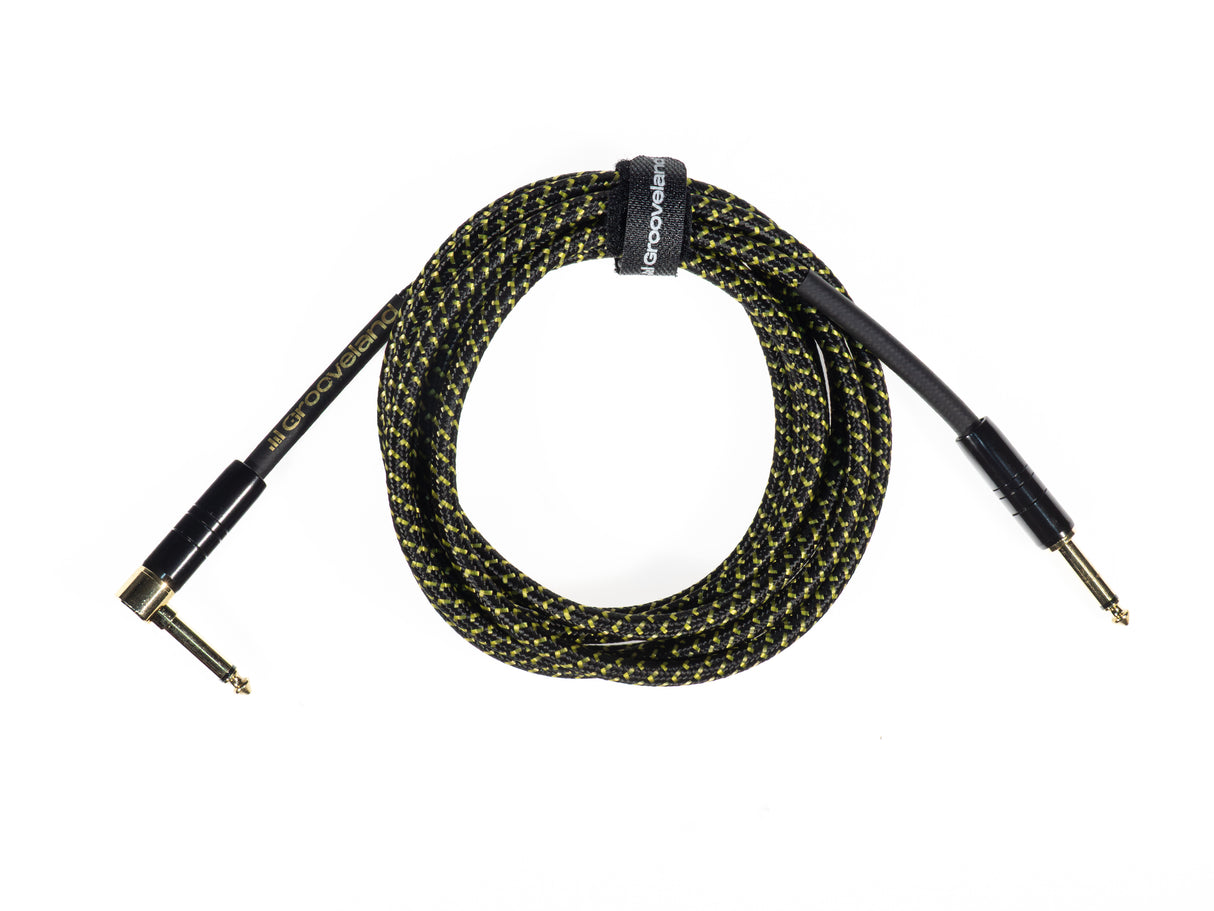 Grooveland Tweed Angle Guitar Cable (3m - Black)
