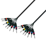 Multi-cable 8 x 6.3 mm Jack mono to 8 x 6.3 mm Jack mono