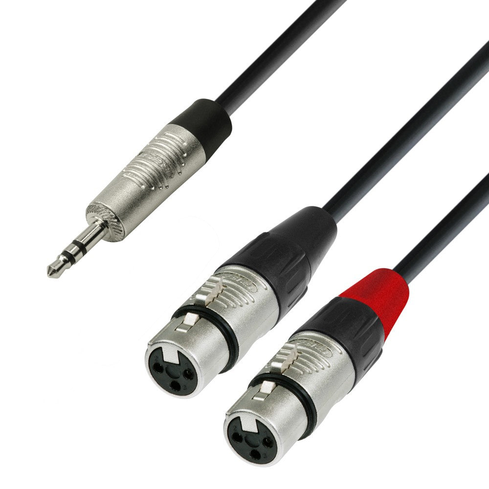 Adapter Cable 3.5 mm MiniJack stereo to 2 x XLR female (1,8m)