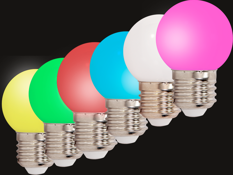 Colored LED Bulbs (6 pcs)