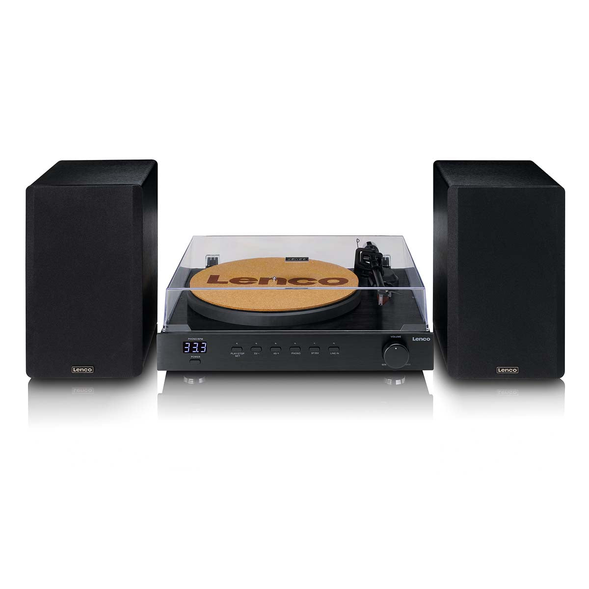 Lenco LS-700 Turntable with Speakers, Black (2x110W)
