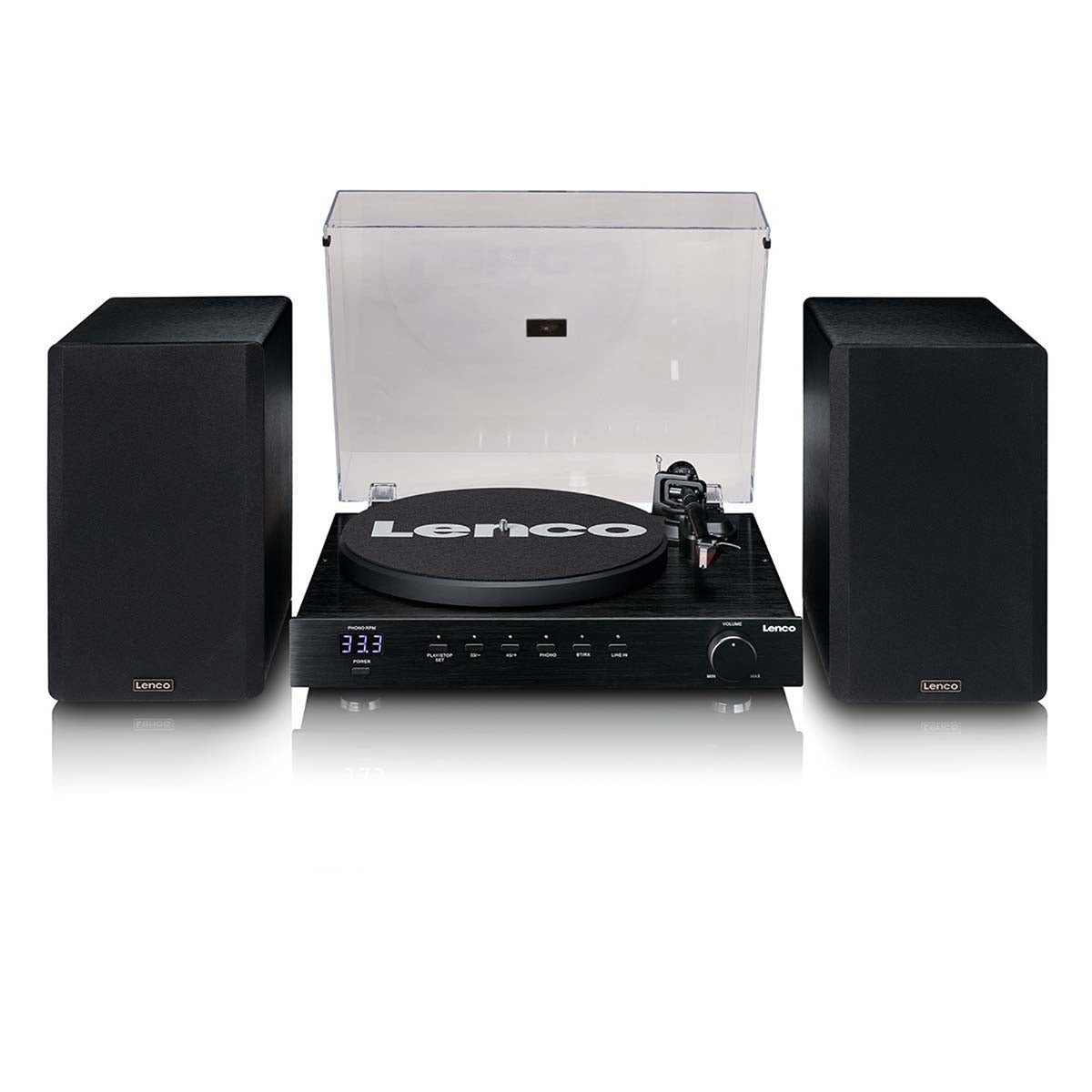 Lenco LS-700 Turntable with Speakers, Black (2x110W)