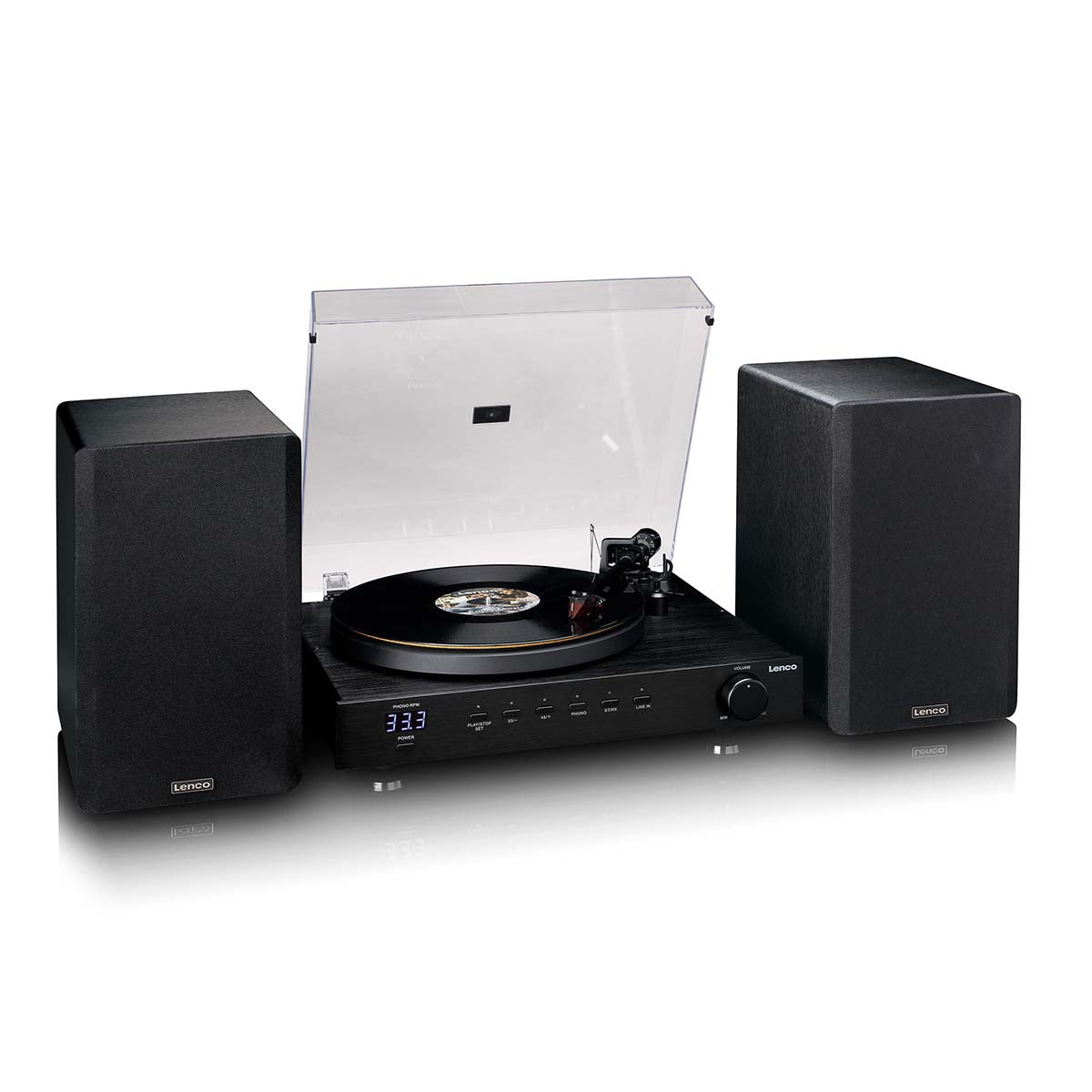 Lenco LS-700 Turntable with Speakers, Black (2x110W)