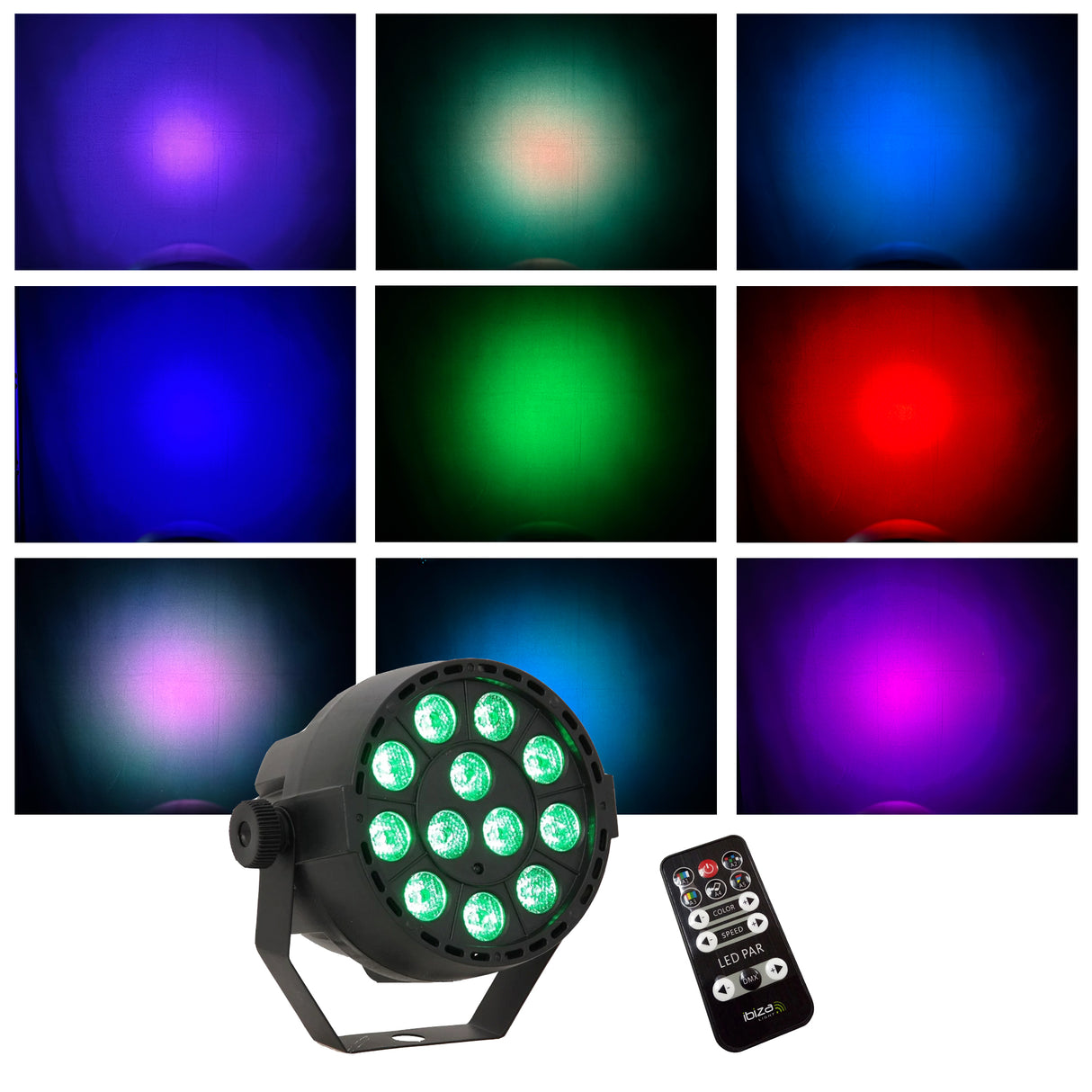 LED Spot Multicolor with remote control (12x3W)