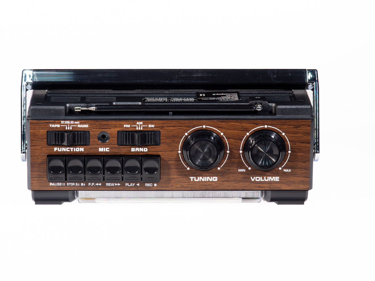 Studio 57 Cassette Player with FM & Bluetooth, Brown