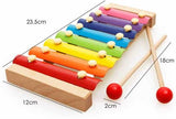Xylophone with 8 colourful metal notes