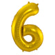 6 Shaped Number Foil Balloon Gold (86 cm)