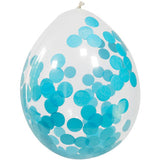 Balloons with Blue Confetti (30 cm - 4 pcs)