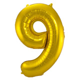 9 Shaped Number Foil Balloon Gold (86 cm)