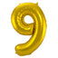 9 Shaped Number Foil Balloon Gold (86 cm)